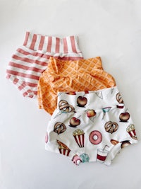 three shorts with donuts and donuts on them